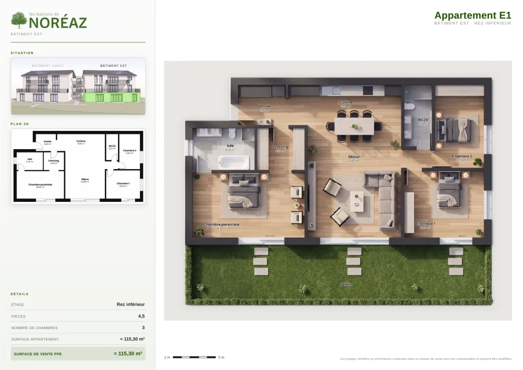 Plan de l’appartement E1
